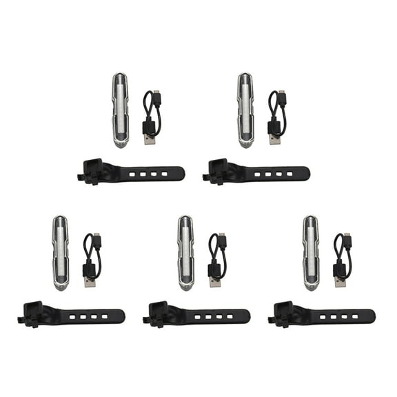5X LED Bike Tail Light Red & Blue USB Rechargeable Waterproof Super Bright Multipurpose Emergency Light