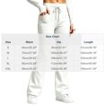 thumbnail image 3 of LMIHMI Womens Flare Leggings with Pockets Drawstring High Waist Bootcut Yoga Pants Stretch Bell Bottoms(White,X-Large), 3 of 5