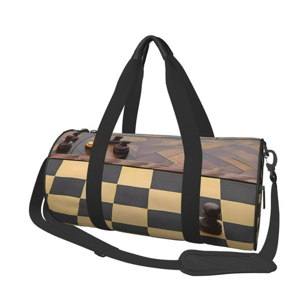Balery Chess Board With Pawns Bolsa de Gimnasio para Mujeres y Hombres, Bolsa de Viaje Impermeable, Bolsa de Fin de Semana con Compartimento para Zapatos y Bolsillo Húmedo