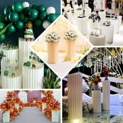 Efavormart 32 Ivory DIY Accordion Cylinder Cardboard Folding Pillar Pedestal Box, Display Column Stand With Round Top Plate