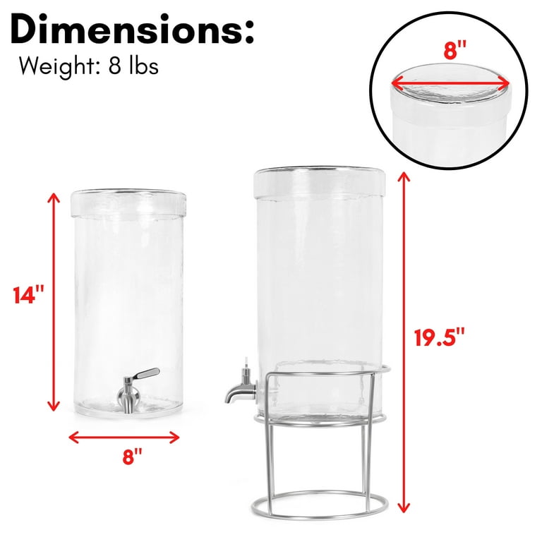 1.5 Glass Gallon Dispenser with Stand - Deco