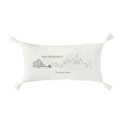 Personalized San Francisco Cityscape Lumbar Throw Pillow with Tassels