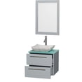 thumbnail image 4 of Wyndham WCR410024SDGGGD2BM24 Bathroom Vanity Set with Green Glass Countertop, 4 of 7