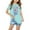 Blue, variant on Summer Clothes For Kids Cotton Gray Crew Neck 3-7y Floral Short Sleeve Daily Life Summer Outfits For Kids 2024