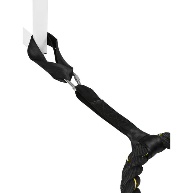 Kit Battle Rope Anchor Strap Kit with Heavy Duty Reinforced 2 Nylon Straps & 1 Stainless Steel Carabiner Clip for Ropes Home Gym Fitness & Training Rope Anchor