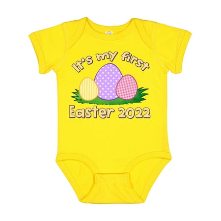 

Inktastic It s My 1st Easter 2022 Pastel Colored Eggs Gift Baby Boy or Baby Girl Bodysuit