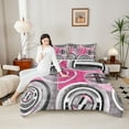 thumbnail image 4 of Homewish Modern Abstract Artistic Full Size Comforter Sets,Geometric Circle Bedding Comforter Set,Pink Gray White Bedding Sets For Girls,Luxury Bedroom Decor Reversible,3 Pieces, 4 of 8