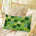 thumbnail image 4 of St. Patrick's Day Pillow Covers, Linen Long Throw Pillow Case, Watercolor Green Lucky Shamrocks Spring Leaves Holiday Pillow Protector Decorative Cushion Cover for Living Room/Bedroom 12" x 20", 4 of 8