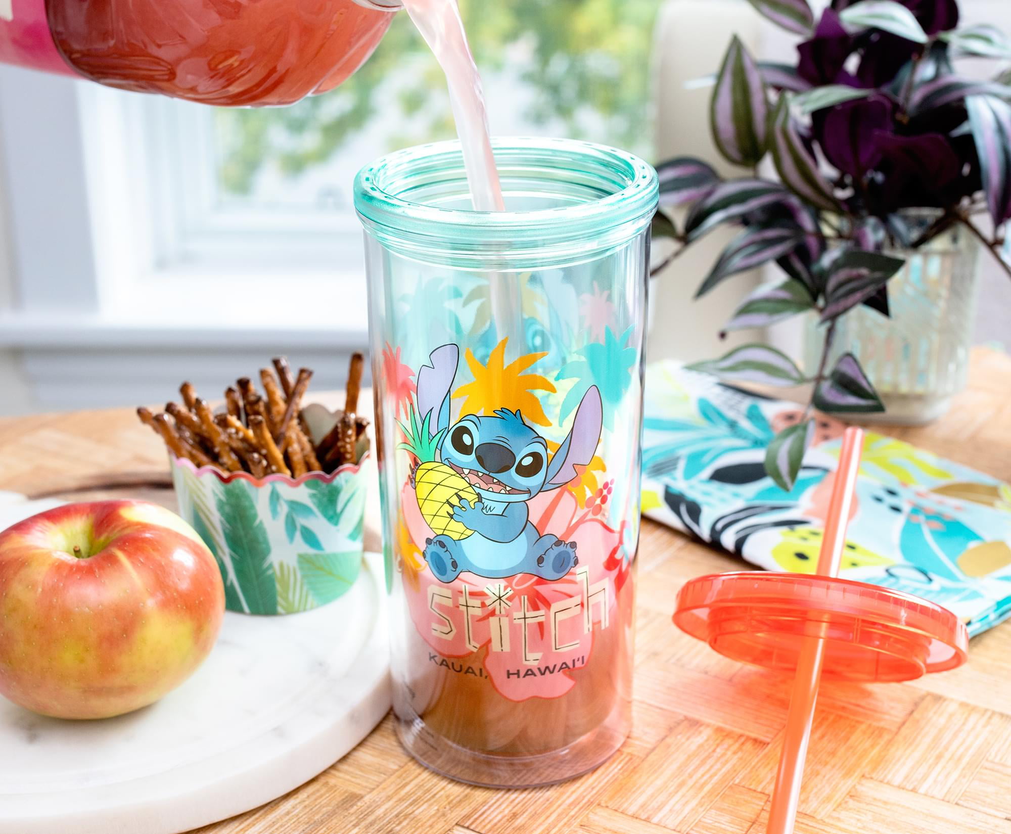 Disney Lilo & Stitch Tropical Summer Icons Carnival Cup with Lid and Straw  