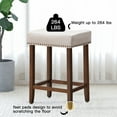 thumbnail image 5 of Costway Set of 4 Nailhead Saddle Bar Stools 24'' Height w/ Fabric Seat & Wood Legs Beige, 5 of 10