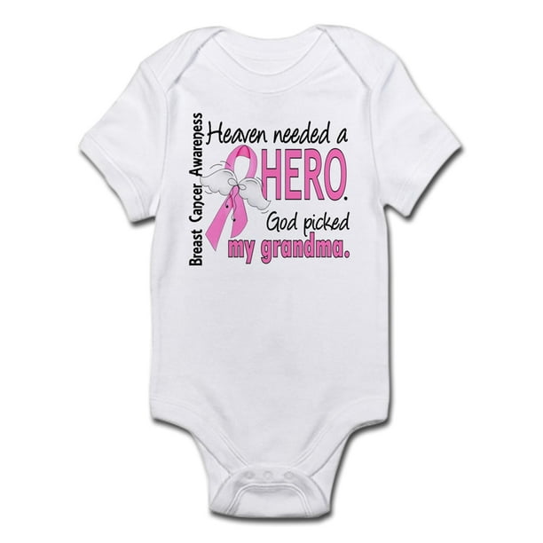 Cafepress Cafepress Heaven Needed A Hero Breast Cancer Infant Bodysuit Baby Light Bodysuit Walmart Com Walmart Com