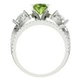 thumbnail image 4 of Clara Pucci 14K White Gold 1.925 Natural Peridot Engraveable Engagement Ring + Wedding Band Set, 4 of 7