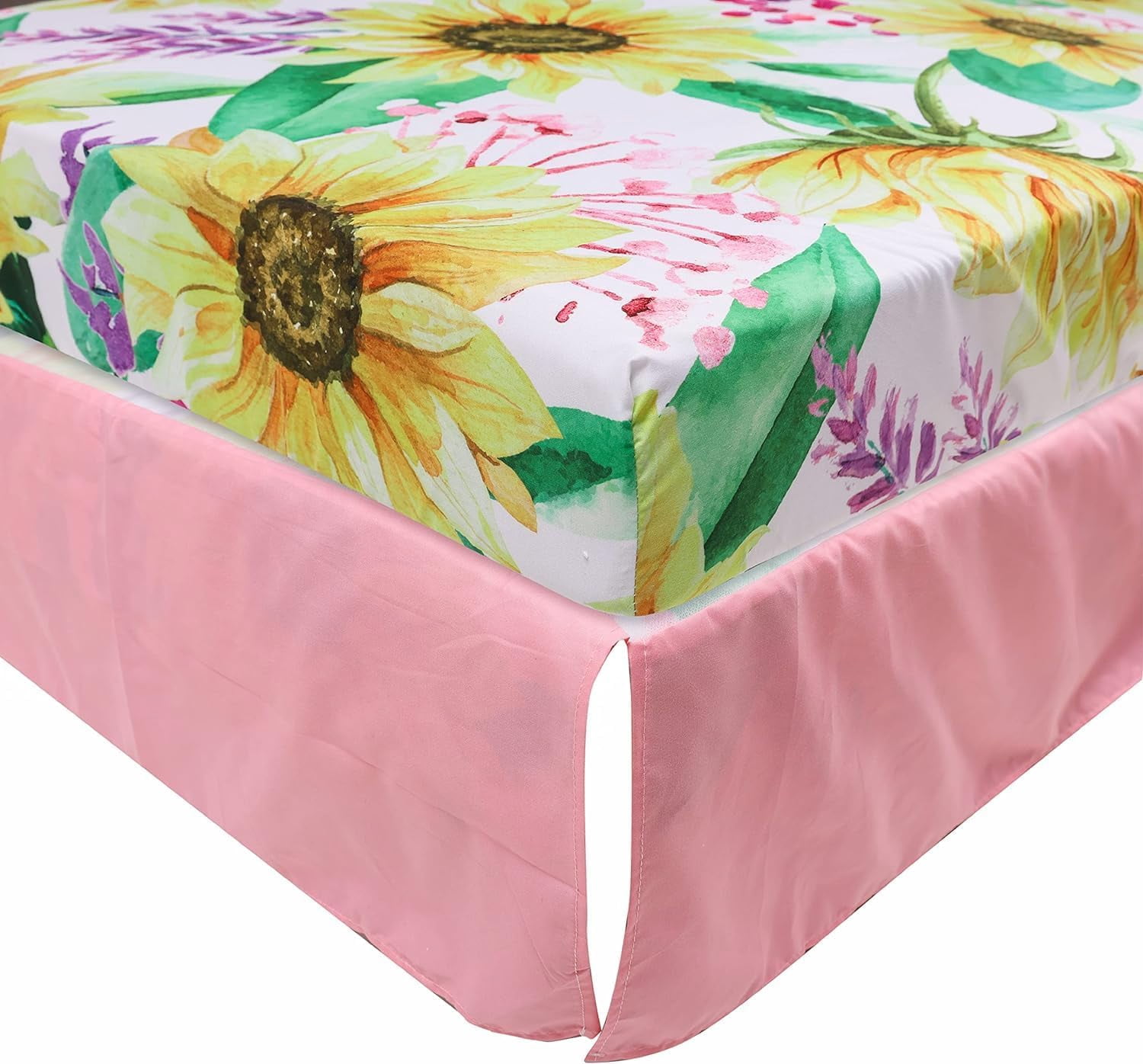 Sweet Baba Elephant Crib Bedding Set 4 Piece, Baby Nursery Bedding Sets Including Crib Quilt, Crib Skirt, Crib Sheet, Blanket, Pink Crib Sets for Girls