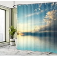 thumbnail image 5 of Ambesonne Coastal Shower Curtain, Sea Sunset Horizon, 69"Wx75"L, Teal Aqua Blue, 5 of 5