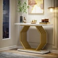 thumbnail image 2 of Tribesigns Gold Console Table, Faux Marble Entryway Table Narrow Sofa Table, 40 Inch Modern Entrance Table for Living Room, 2 of 7