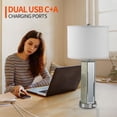 thumbnail image 6 of Touch Control Table Lamps Set of 2, Modern Silver Mirror Bedside Lamp with 2 USB Ports, 3-Way Dimmable Real Marble Gold Nightstand Lamp for Living Room, Bedroom Home Office Hotel Bar, 6 of 7