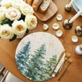 thumbnail image 3 of Christmas Round Placemats Set of 4 Green Pine Tree Snowflake Place Mats Washable Woven Placemat Winter Forest Linen Circle Braided Table Mat for Kitchen Dining Table Party Home Decor 15 Inch, 3 of 8