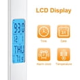 thumbnail image 3 of Lámpara de mesa LED, función inteligente (reloj, despertador, fecha, temperatura) - lámpara de mesa táctil ajustable y plegable, 3 niveles - para oficina, dormitorio, estudio (blanco) JAMW Sencillez, 3 of 5