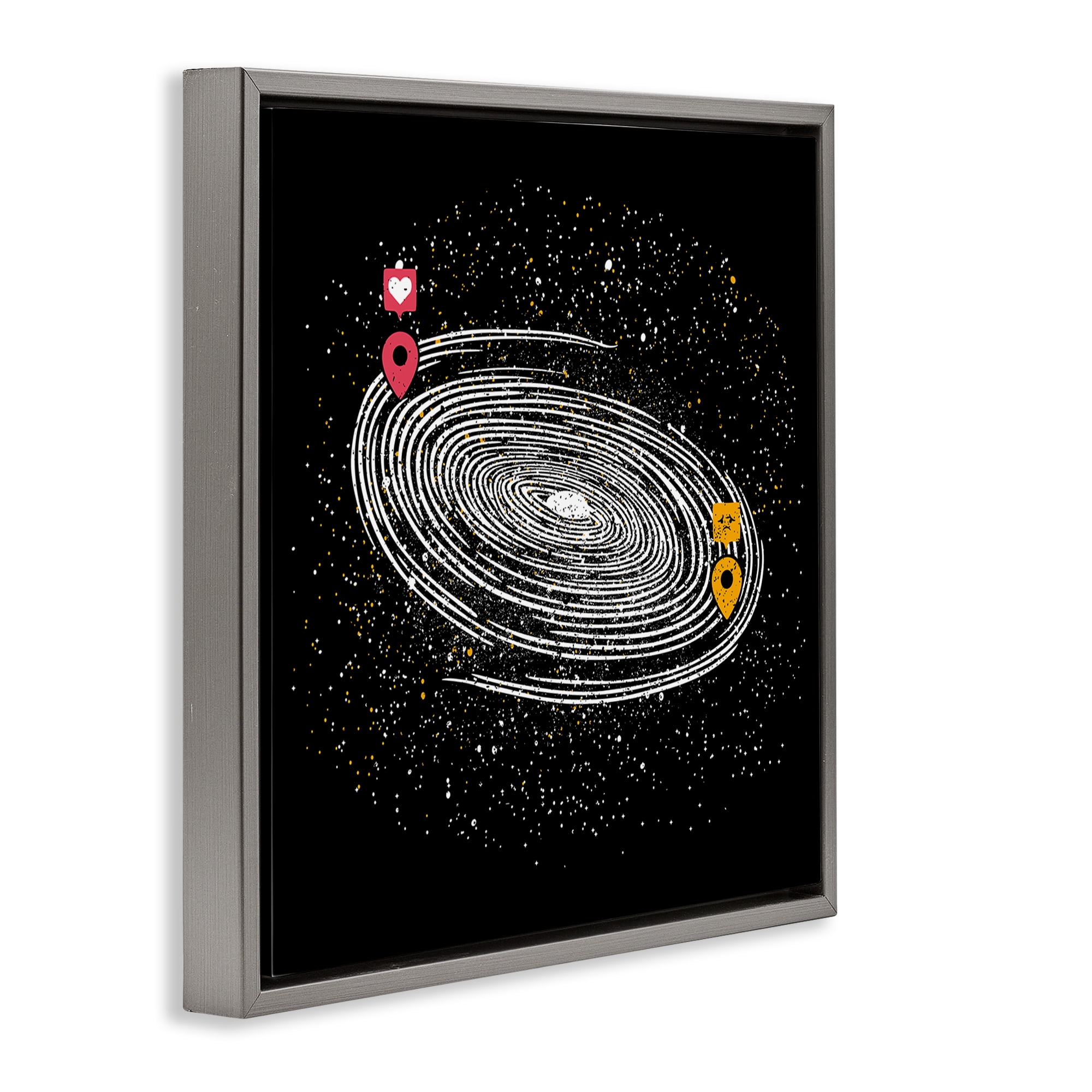 Stupell Industries Love Long Distance Gray Framed Floater Canvas Wall Art, design by Tobe Fonseca