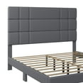 thumbnail image 6 of ModFusion - Modern Queen Size Bed Frame, Robust Metal & Wood Construction, Easy Assembly, 43.3" Linen Upholstered Headboard, Gray, 6 of 6