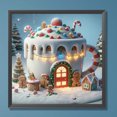 thumbnail image 3 of Pintura de diamante 5D DIY con taladro redondo completo, Kit de cabaña con brillo de invierno, decoración del hogar, 30x30cm, 3 of 9