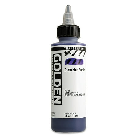 UPC: 0738797855649 | Golden High Flow Acrylics – Transparent Dioxazine Purple 4 oz bottle