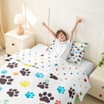 thumbnail image 3 of Homewish Kawaii Dog Paws Twin Duvet Cover,Cartoon Pet Theme Twin Bedding,White,Polkadot Reversible,2-Piece,1 Duvet Cover and 1 Pillowcase, 3 of 6