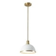thumbnail image 1 of Beckett 1-Light Pendant, Matte White, Matte Brass Accents, 1 of 9