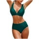thumbnail image 1 of Bikini de Corte Alto de Mujer de Color Sólido con Cojín de Pecho, Correa sin Espalda Sexy sin Soporte de Acero, 1 of 2