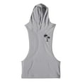 thumbnail image 4 of Aueoeo Men's Cotton Hoodie Tank Top Sports Sleeveless Pullover Solid Color Round Neck Fitness Muscular Clothes Top, 4 of 6