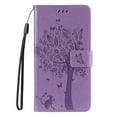 thumbnail image 4 of Designed for iPhone 16 Pro Case Wallet for Women, Flip Folio Cover with Embossed PU Leather Kickstand Credit Card Holder Magnetic Wrist Strap Protective Case for iPhone 16 Pro, Lightpurple, 4 of 6