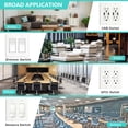 thumbnail image 6 of UCOMEN Decorator Wall Plate, Standard Size 2 - Gang for Outlet, Receptacle, Light Switch, Dimmer etc., 4.57”×4.57”, White 6 Pack, 6 of 6