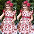 thumbnail image 4 of Enfants Tout-Petits Filles Robe Sans Manches Bowknot Cerf Imprimer Mini Robe Concours Partie Robe Formelle, 4 of 10