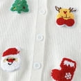 thumbnail image 4 of Girls Christmas Hoodie Cardigans Faux Fur Trim Hooded Sweaters Long Sleeve Button Down Knit Cardigan White, 3 Y, 4 of 7