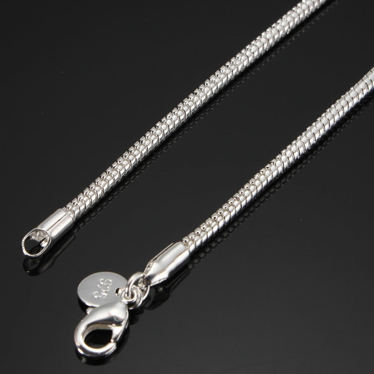 925 Sterling Silver Snake Chain Necklace 3MM 16'', Jewelry 18'', 20'',22'',24'' Stunning