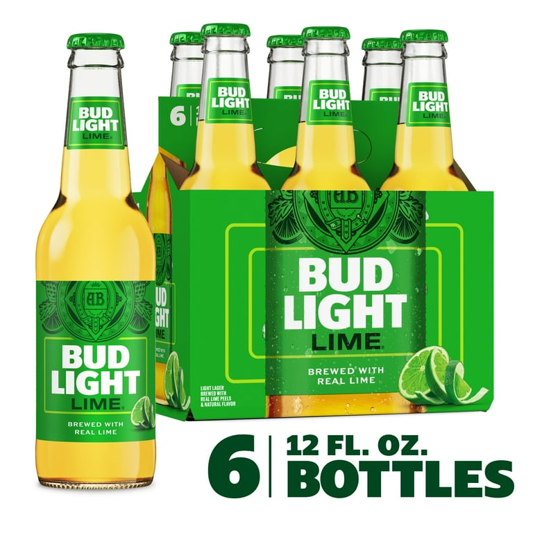 Bud Light Lime American Light Lager Beer 6 Pack 12 fl oz Glass