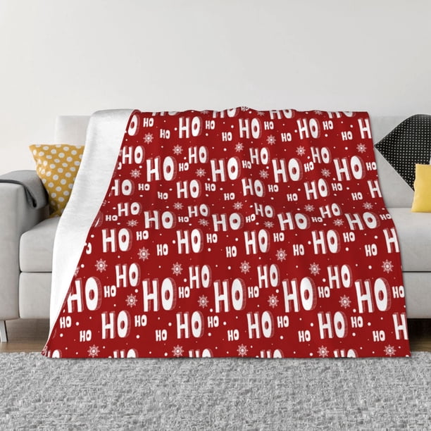 Fotbe Ho-Ho-Ho Manta de Franela con Estampado, Manta Ultrasuave para Cama, Sofá, Auto, Hipoalergénica y Antibolitas-60"x50"