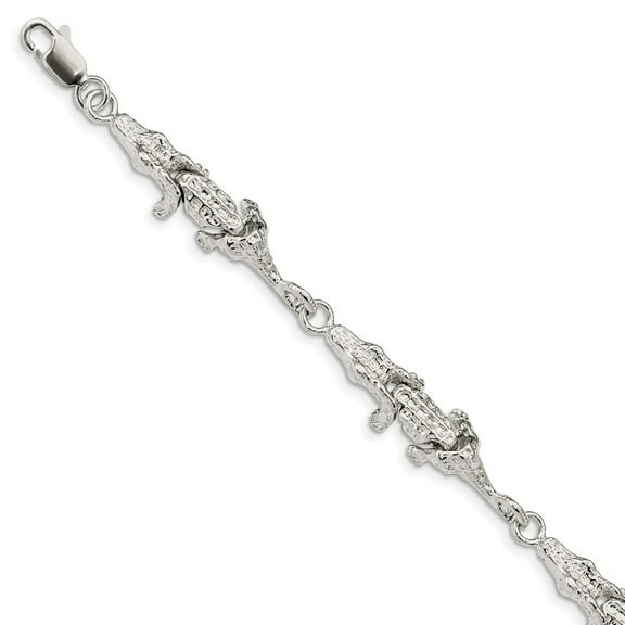 Auriga 925 Sterling Silver Alligator Bracelet 7inch for Women