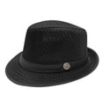 thumbnail image 2 of Sales Today Under $5 Black Cowgirl Hat GIJNRIUIUA Men's Mesh Hat Breathable Summer Sun Hat Short Brim Panama Hat With Baseball Caps, 2 of 6
