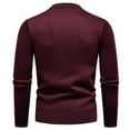 thumbnail image 4 of qelini Mens Crew Neck Sweater Pullover Stretchy Knitted Sweaters Solid Long Sleeve Tops Thermal Warm Blouses, 4 of 4