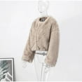 thumbnail image 4 of Faux Fur Mink Short Jacket (L, TortillaBrown), 4 of 8