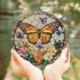 thumbnail image 6 of Butterflies Flowers Stained Glass Suncatcher, Butterfly Window Hanging, Butterfly Floral Suncatcher, Mothers Day Gift, Window Hanging Décor, 6 of 6