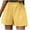 Yellow, variant on Charella Women's Linen Shorts Elastic Waist Wide Leg Solid Color Casual Loose Short Pants with Pockets (XL, Yellow)