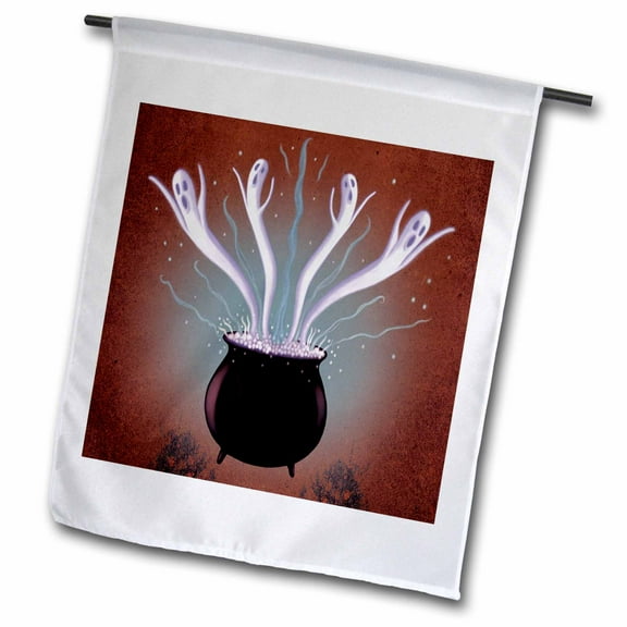 3dRose, Witch Cauldron Spirit Escape, 12 x 18 inch Garden Flag