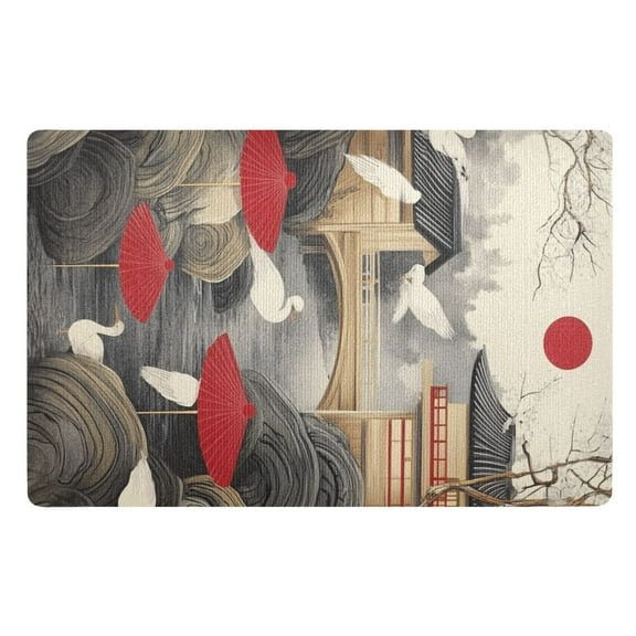 Modern Japanese Style Floor Door Mat Outdoor Indoor for Home Entrance Welcome Mats 32"x20"