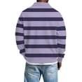 thumbnail image 3 of Ceisia Men's Vintage Waffle Knit Polo Sweater | Loose Drop-Shoulder Color Block Striped Long Sleeve Pullover Gifts, 3 of 5