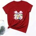 thumbnail image 6 of Zedker Easter Shirts for Women Fashion Egg Printed Casual Short Sleeve Round Neck T Shirt Tops Red S, 6 of 7
