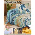 thumbnail image 4 of Nautical Turtle Blue Sofa Covers for 3 Cushion Couch,Washable Sectional & L Shape Couch Covers for Dog/Cat/Kid,Coastal Seagrass Eucalyptus Anchor Brrown Non Slip Sofa Slipcover Futon Cover 71x150, 4 of 8