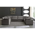 thumbnail image 3 of Maklaine Contemporary Gray Velvet Down Filled Modular Sectional Sofa, 3 of 7