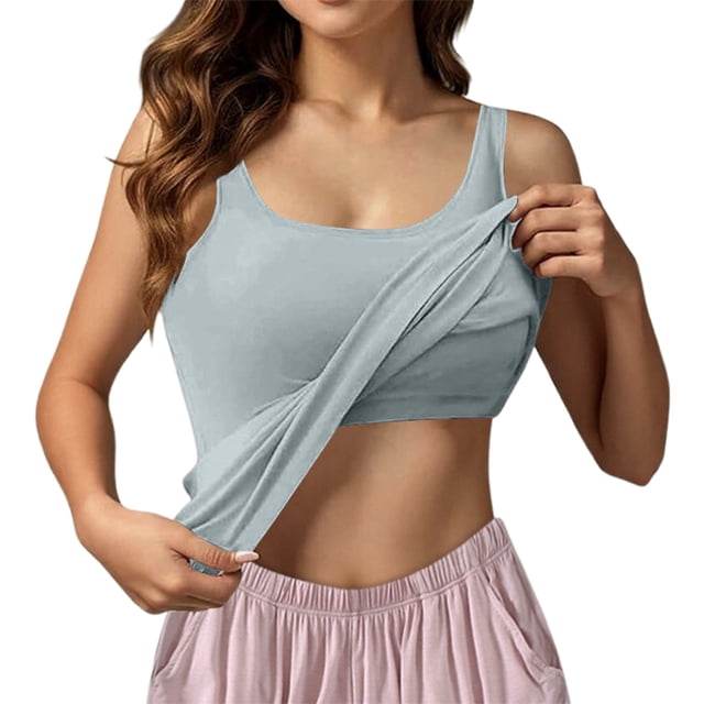 Women's Seamless Bralette Tank Top With Built In Cups